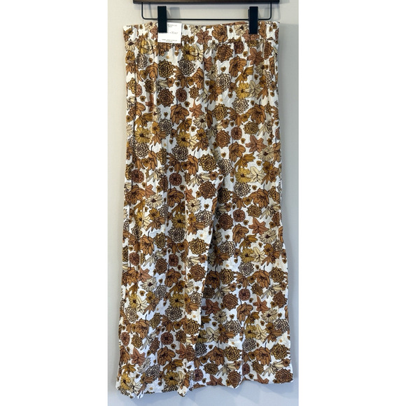 Haver & Blair London Womens Wide Leg Crop Pants Size M Linen Blend Floral NWT - Picture 2 of 12